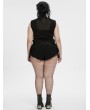 Punk Rave Black Gothic Cyberpunk Sleeveless Plus Size T-Shirt for Women