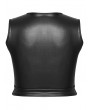 Punk Rave Black Gothic Punk Mesh Perspective Fitted Sleeveless Plus Size Top for Women
