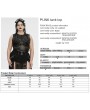Punk Rave Black Gothic Punk Mesh Perspective Fitted Sleeveless Plus Size Top for Women