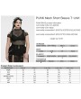 Punk Rave Black Gothic Punk Tie-Dyed Mesh Short Sleeve Plus Size T-Shirt for Women