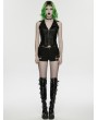 Punk Rave Black Gothic Punk Handsome Lapel Vest for Women