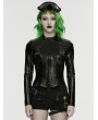 Punk Rave Black Gothic Cyberpunk Slim Fit PU Leather Jacket for Women