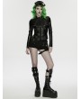 Punk Rave Black Gothic Cyberpunk Slim Fit PU Leather Jacket for Women