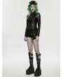 Punk Rave Black Gothic Cyberpunk Slim Fit PU Leather Jacket for Women
