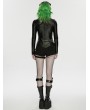 Punk Rave Black Gothic Cyberpunk Slim Fit PU Leather Jacket for Women