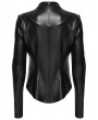 Punk Rave Black Gothic Cyberpunk Slim Fit PU Leather Jacket for Women