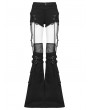 Punk Rave Black Gothic Punk Detachable Flared Pants for Women