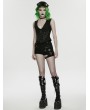 Punk Rave Black Gothic Cyberpunk Metal Zipper Vest for Women
