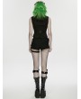 Punk Rave Black Gothic Cyberpunk Metal Zipper Vest for Women