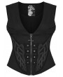 Punk Rave Black Gothic Cyberpunk Metal Zipper Vest for Women