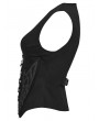 Punk Rave Black Gothic Cyberpunk Metal Zipper Vest for Women