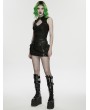 Punk Rave Black Gothic Punk Hollow Out Studded Vest Top for Women