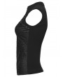 Punk Rave Black Gothic Punk Hollow Out Studded Vest Top for Women