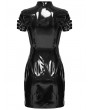 Punk Rave Black Gothic Punk Sexy Gloss Patent Leather Short Dress