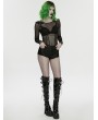 Punk Rave Black Gothic Punk Patterned Low Waist Shorts for Women