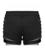Punk Rave Black Gothic Punk Low Waist Personalized Shorts for Women