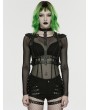 Punk Rave Black and Green Cyberpunk Gothic Skeleton Chain Harness
