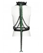 Punk Rave Black and Green Cyberpunk Gothic Skeleton Chain Harness