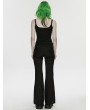 Punk Rave Black Gothic Punk Mesh Spliced Flared Pants for Women