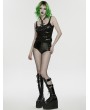 Punk Rave Black Gothic Punk Punk Spider Tattered Vest Top for Women