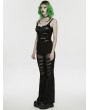 Punk Rave Black Gothic Punk Punk Spider Tattered Vest Top for Women