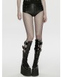 Punk Rave Black Gothic Motorcycle Punk Hot Pants for Women