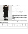 Punk Rave Black Gothic Punk Loose Cuffed Cargo Pants for Women