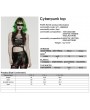 Punk Rave Black and Red Gothic Cyberpunk Buckled Cutout Leather Top for Women