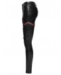 Punk Rave Black and Red Gothic Cyberpunk Mesh Panel Leather Leggings for Women
