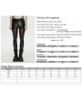 Punk Rave Black and Red Gothic Cyberpunk Mesh Panel Leather Leggings for Women