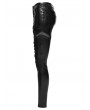 Punk Rave Black Gothic Cyberpunk Mesh Panel Leather Leggings for Women