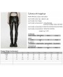Punk Rave Black Gothic Cyberpunk Mesh Panel Leather Leggings for Women
