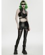 Punk Rave Black Gothic Cyberpunk Buckled Cutout Top for Women