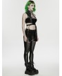 Punk Rave Black Gothic Cyberpunk Buckled Cutout Top for Women