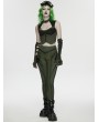 Punk Rave Black and Green Gothic Cyberpunk Leggings for Women