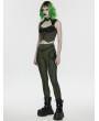 Punk Rave Black and Green Gothic Cyberpunk Leggings for Women