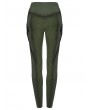 Punk Rave Black and Green Gothic Cyberpunk Leggings for Women