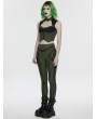 Punk Rave Black and Green Gothic Cyberpunk Mechanical Vest Top for Women