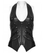 Punk Rave Black Gothic Punk Studded Halter Neck Vest for Women