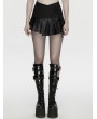 Punk Rave Black Gothic Cyberpunk Asymmetrical One-Piece Pleated Short Skirt