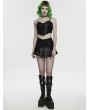 Punk Rave Black Gothic Cyberpunk Asymmetrical One-Piece Pleated Short Skirt