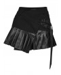 Punk Rave Black Gothic Cyberpunk Asymmetrical One-Piece Pleated Short Skirt