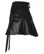 Punk Rave Black Gothic Cyberpunk Asymmetrical One-Piece Pleated Short Skirt