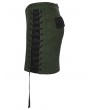 Punk Rave Black and Green Gothic Cyberpunk Asymmetrical Bodycon Short Skirt