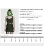 Punk Rave Black and Green Gothic Cyberpunk Asymmetrical Bodycon Short Skirt