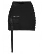 Punk Rave Black Gothic Cyberpunk Asymmetrical Bodycon Short Skirt