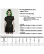 Punk Rave Black Gothic Punk Personality Mesh Spliced Short Sleeve Shirt for Women