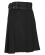Punk Rave Black Gothic Cyberpunk Zip Front Pleated Short Skirt