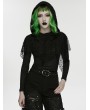 Punk Rave Black Wasteland Punk Gothic Hooded Long Sleeve T-Shirt for Women