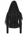 Punk Rave Black Wasteland Punk Gothic Hooded Long Sleeve T-Shirt for Women